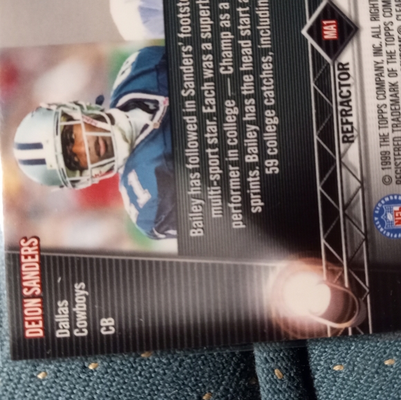 Deion Sanders + Champ Bailey (rc) Topps Finest "Main Attractions" Refractor Card - Picture 7 of 11